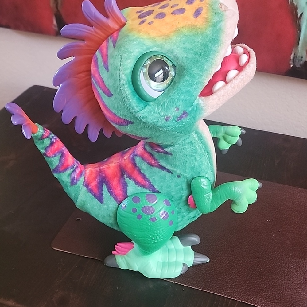 Bright Green & Neon Dino Toy Set - Colorful T-Rex Figures Battery Operated